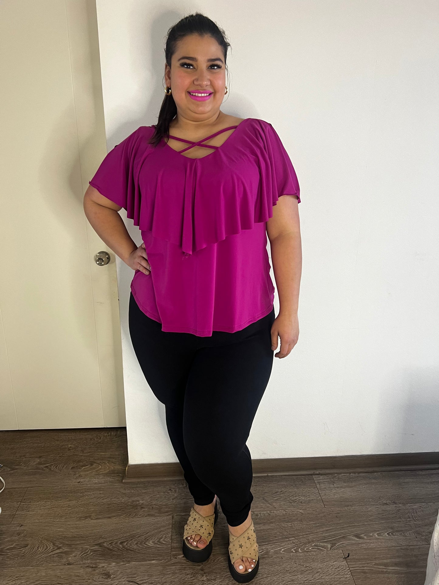 Blusa DISIMULA LA GUATITA DELALTAL. vuelo liso