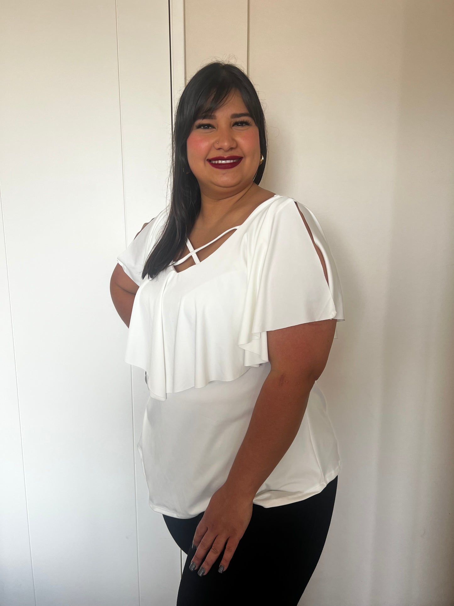 Blusa DISIMULA LA GUATITA DELALTAL. vuelo liso