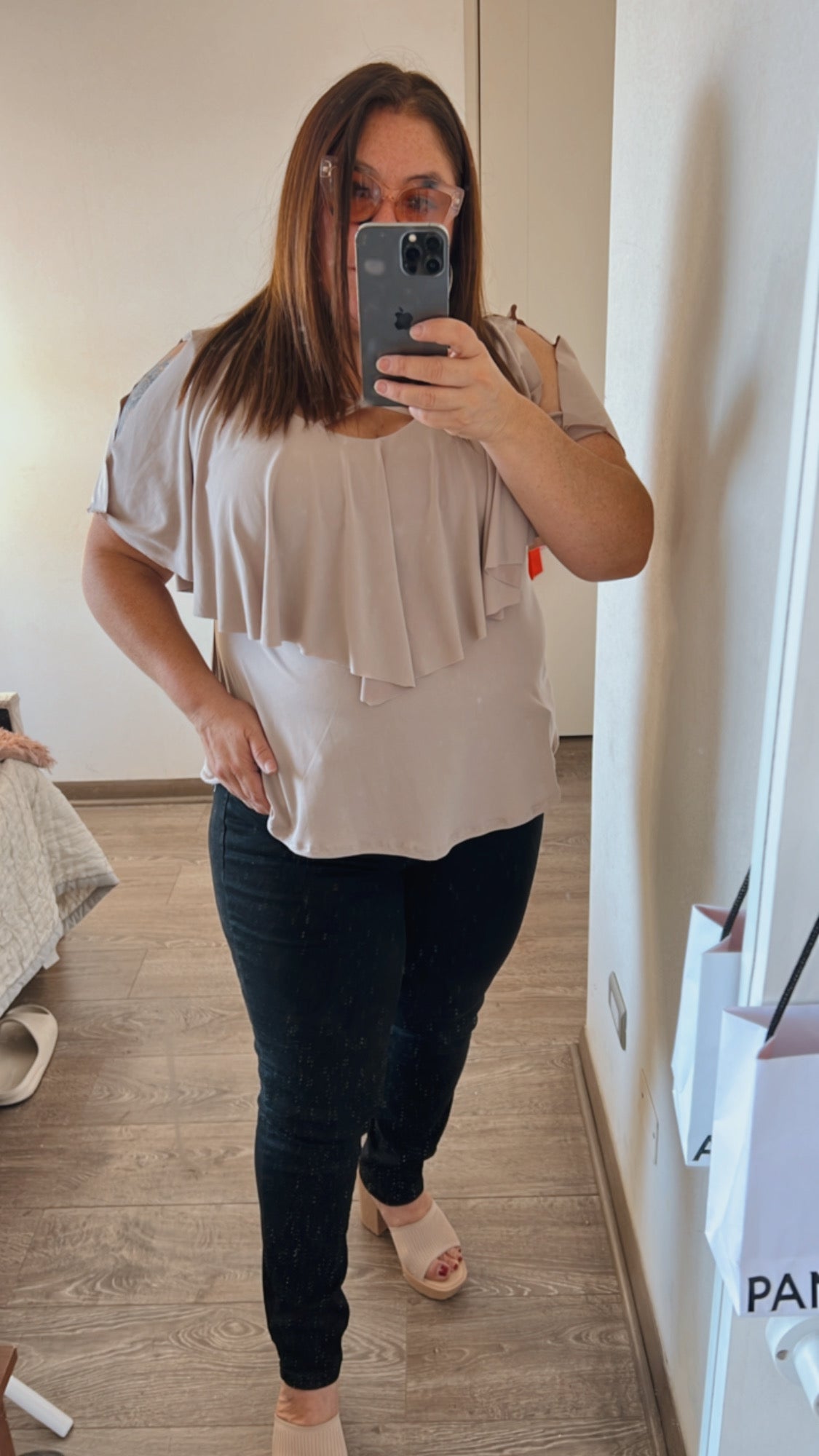 Blusa DISIMULA LA GUATITA DELALTAL. vuelo liso