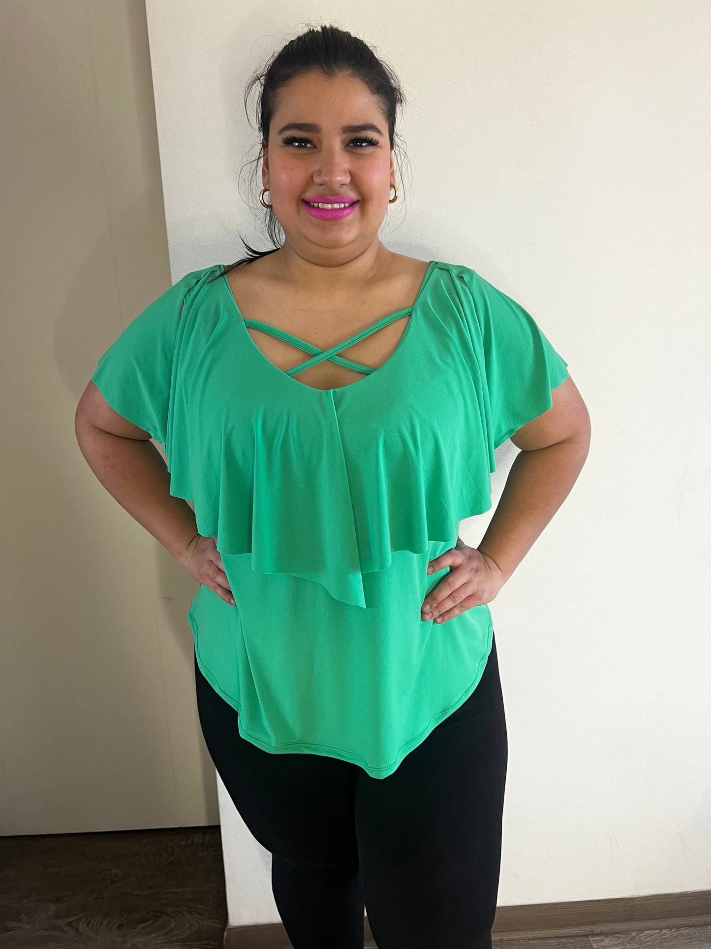 Blusa DISIMULA LA GUATITA DELALTAL. vuelo liso