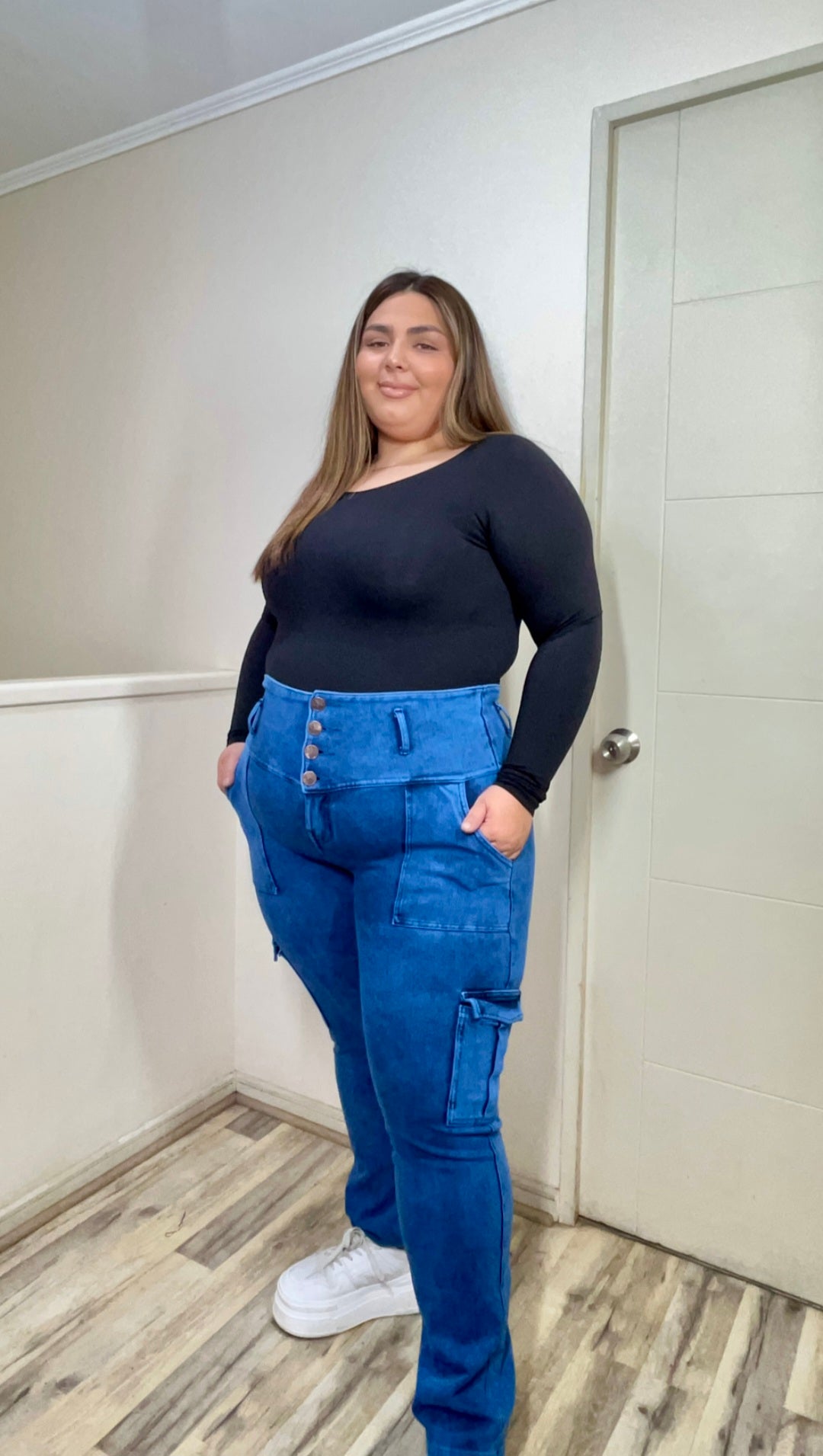 jeans Fajero Cargo recto Control adbomen (AMANDA)