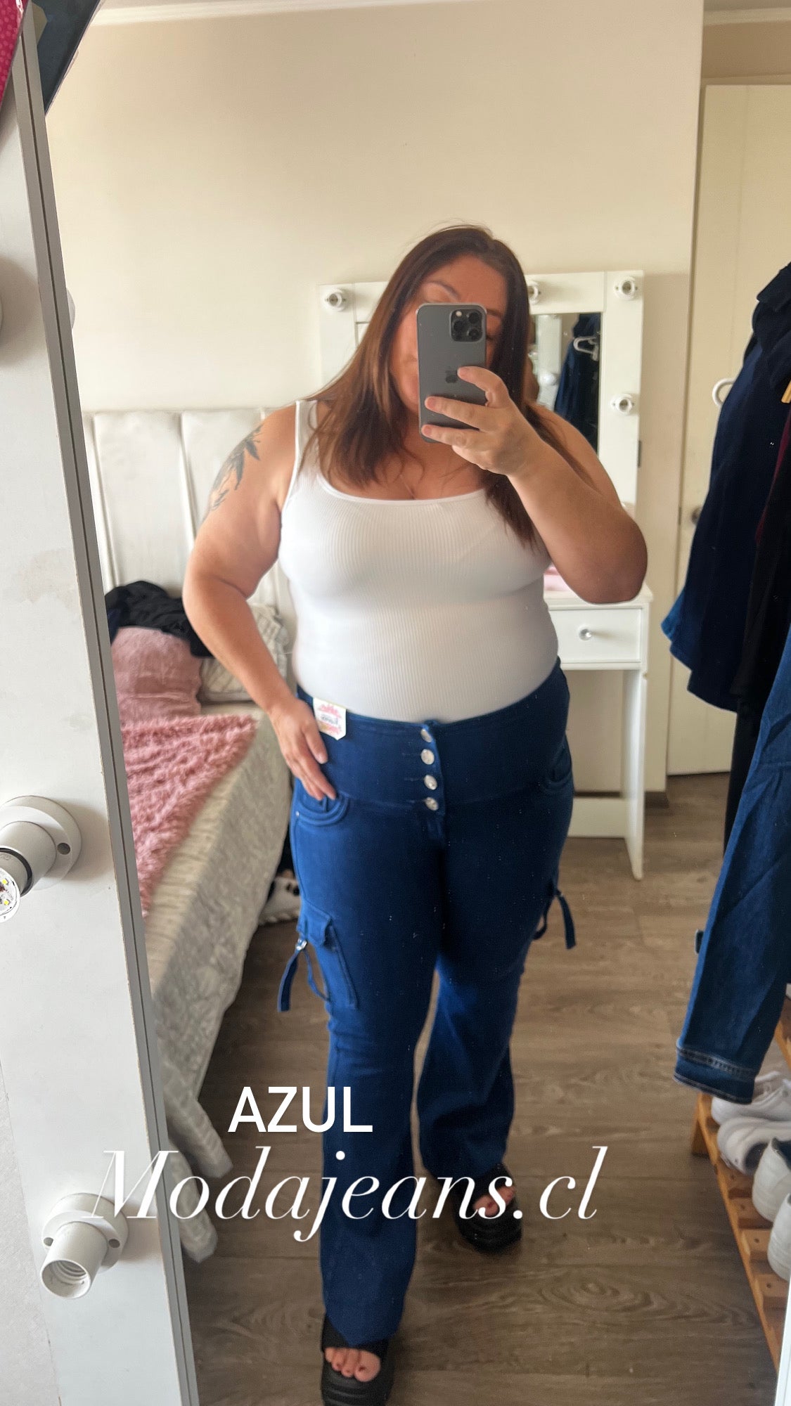 Jeans Fajero Flare CARGO CON BOTONES
