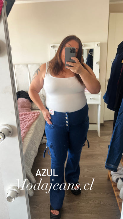 Jeans Fajero Flare CARGO CON BOTONES