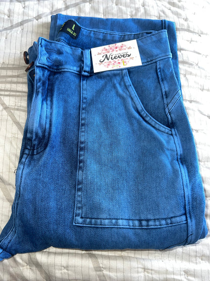 JEANS FAJERO: CARGO RECTO CON BOTONES Talla
