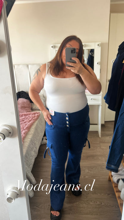 Jeans Fajero Flare CARGO CON BOTONES