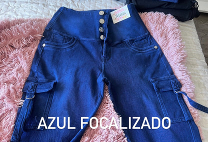 Jeans Fajero Flare CARGO CON BOTONES