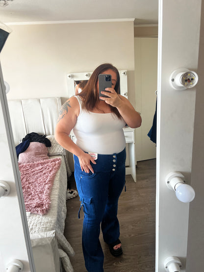 Jeans Fajero Flare CARGO CON BOTONES
