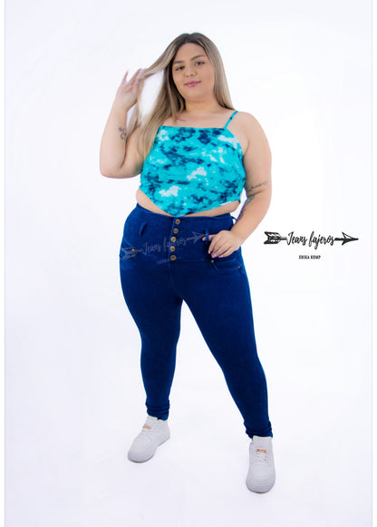 Jeans fajero pitillo cinco botones
