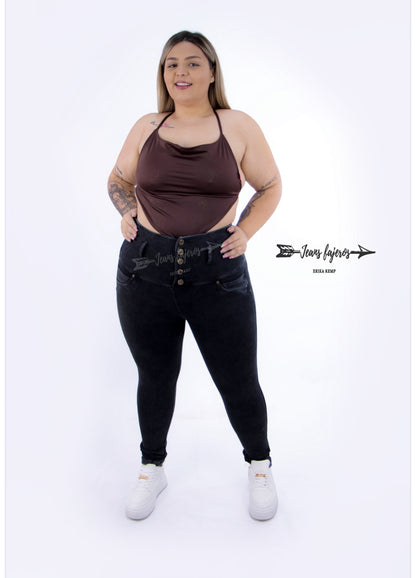 Jeans fajero pitillo cinco botones