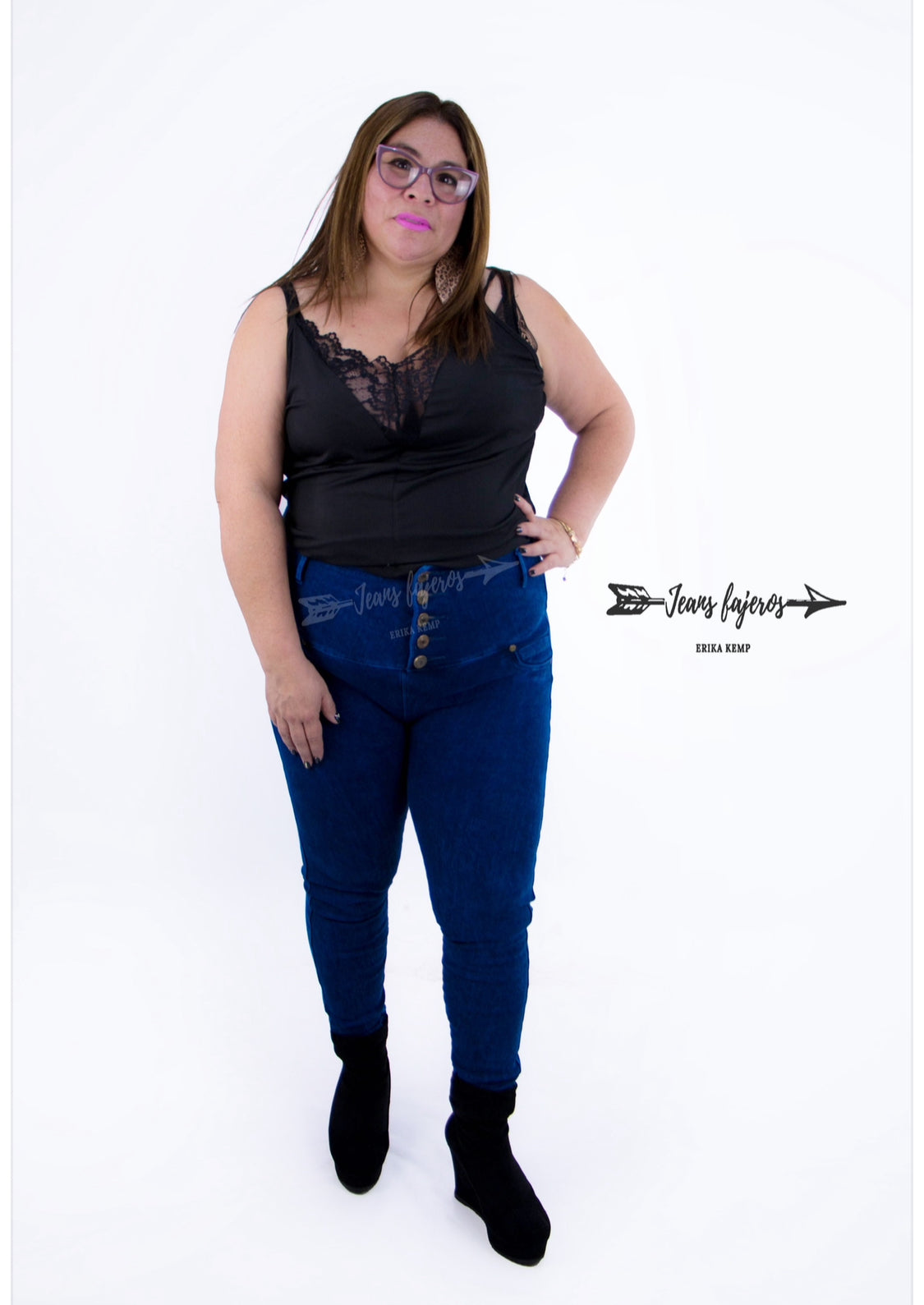 Jeans fajero pitillo cinco botones