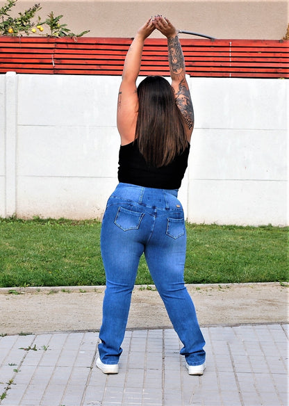 JEANS FAJERO VIRAL: RECTO  SIN BOTONES Talla L  XL XXL(44 hasta la 58)