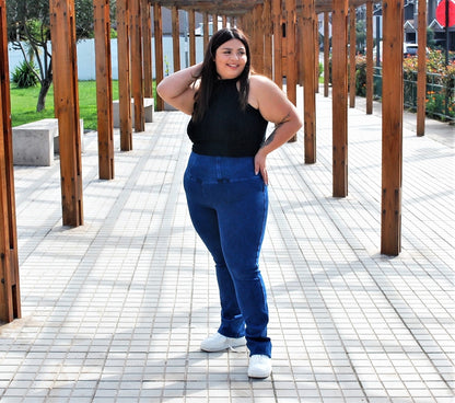 JEANS FAJERO VIRAL: RECTO  SIN BOTONES Talla L  XL XXL(44 hasta la 58)