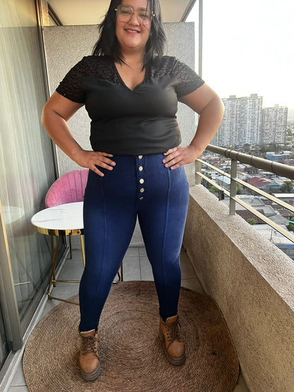 JEANS FAJERO: EFECTO LIPO control de abdomen. Talla L