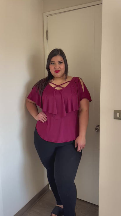 Blusa  DISIMULA LA GUATITA DELALTAL.     vuelo liso