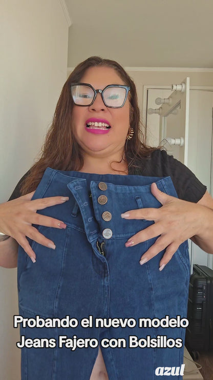 Jeans Fajero con Bolsillos Talla M y L