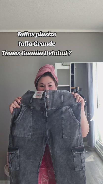 jeans Fajero Cargo recto   Control adbomen   (AMANDA)