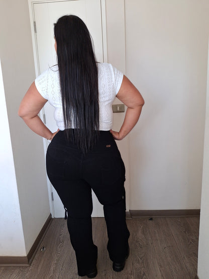 Jeans Fajero Flare CARGO CON BOTONES