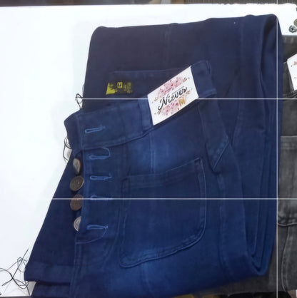 Wide leg  con Botones  Jeans Fajero