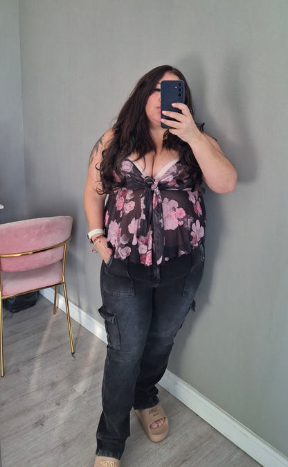 JEANS FAJERO: CARGO RECTO CON BOTONES Talla