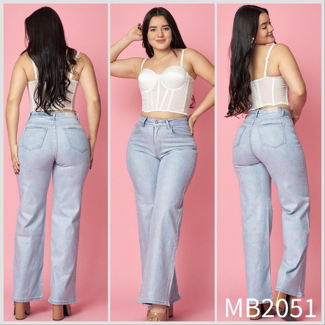 Jeans Elasticado Full Brillitos.   Talla 40