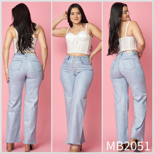 Jeans Elasticado Full Brillitos.   Talla 40