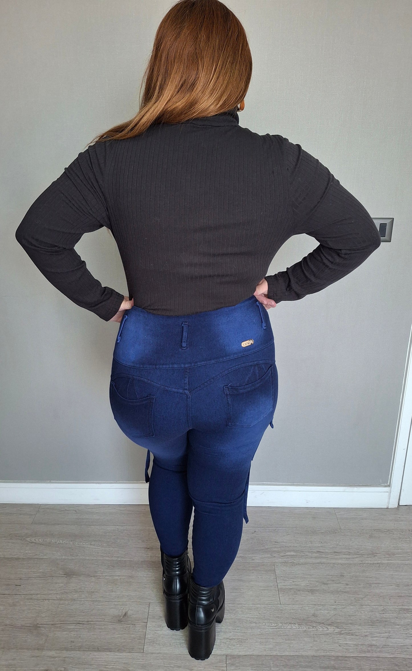 Jeans fajero cargo pitillo talla M (38 42)azul focalizado