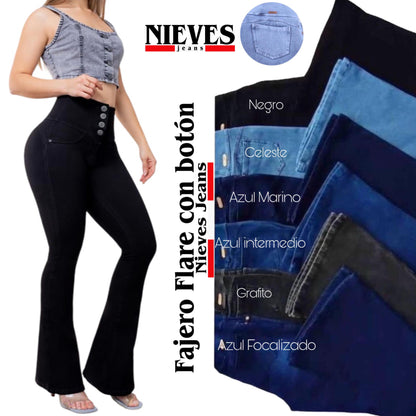 Jeans Fajero Flare con Botones Zully.