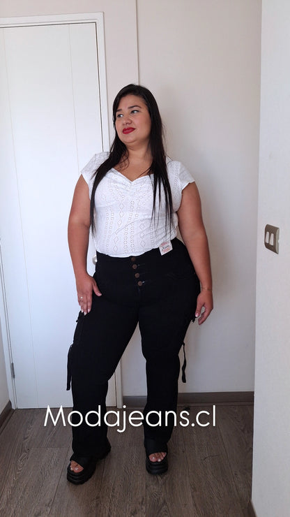 Jeans Fajero Flare CARGO CON BOTONES
