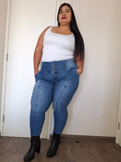 Jeans Fajero con Bolsillos Talla M y L