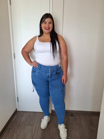 Jeans Fajero cargo Pitillo