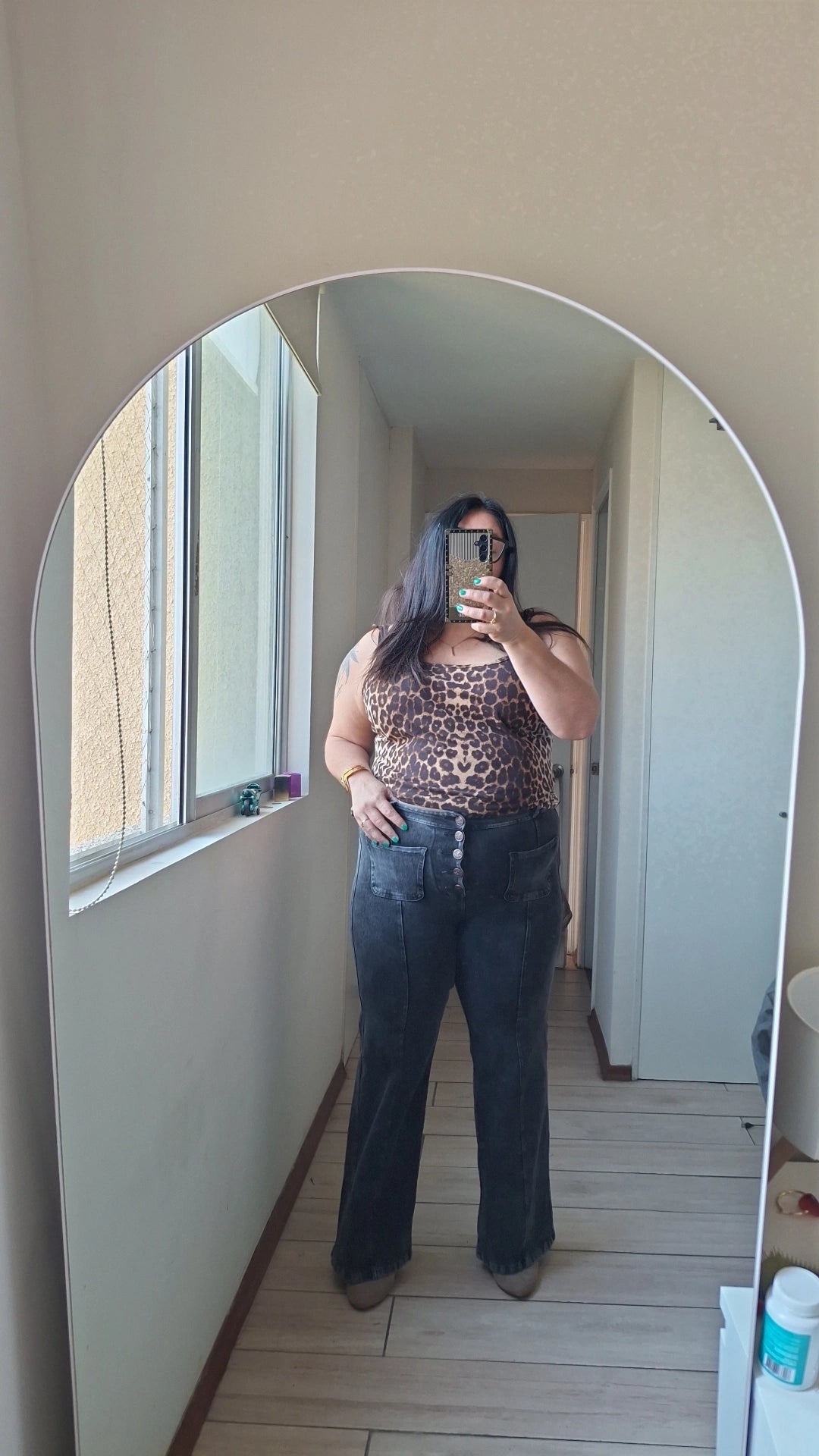 Wide leg  con Botones  Jeans Fajero