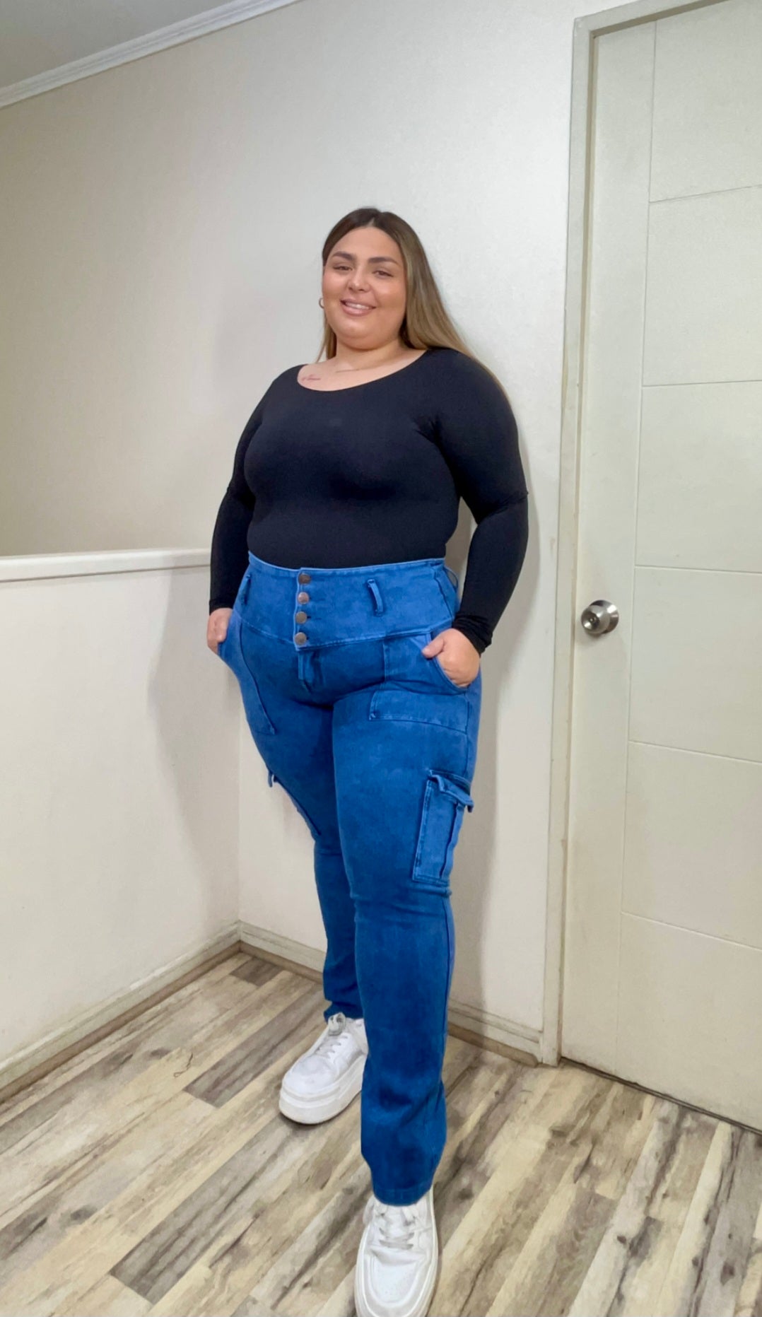 jeans Fajero Cargo recto   Control adbomen   (AMANDA)