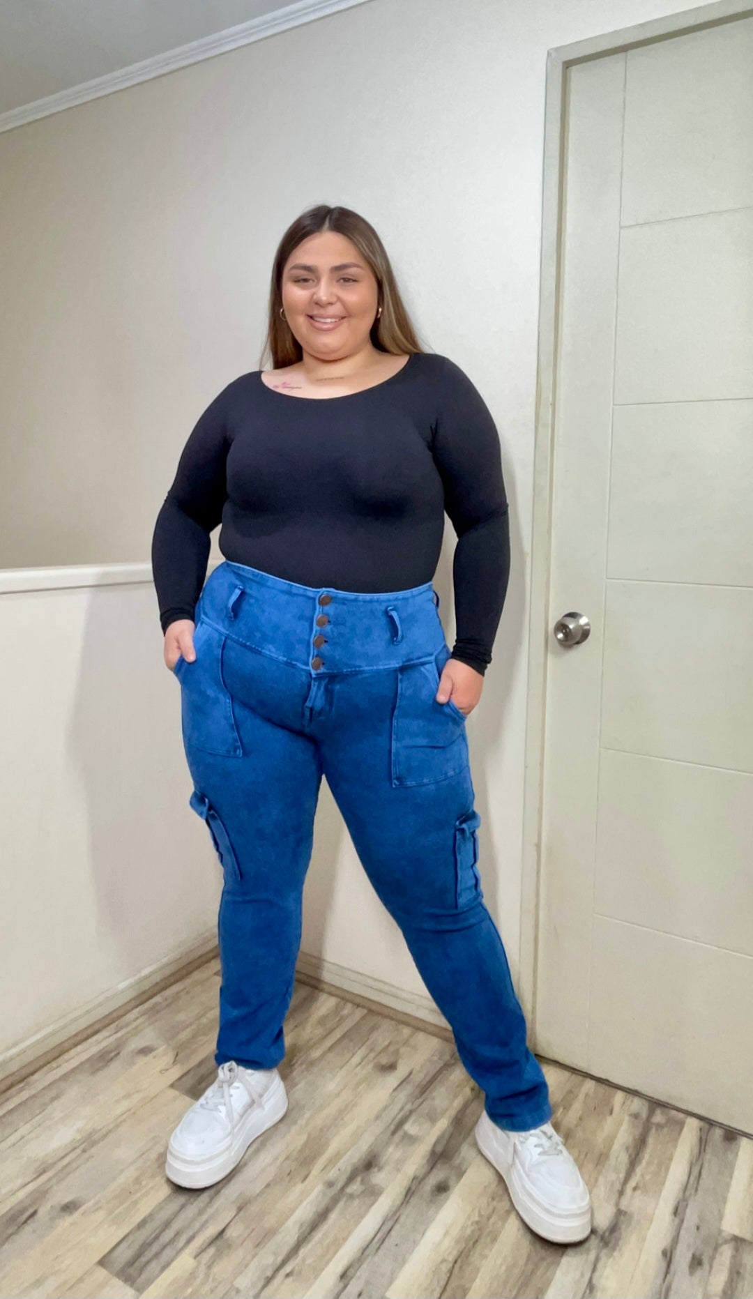 jeans Fajero Cargo recto   Control adbomen   (AMANDA)