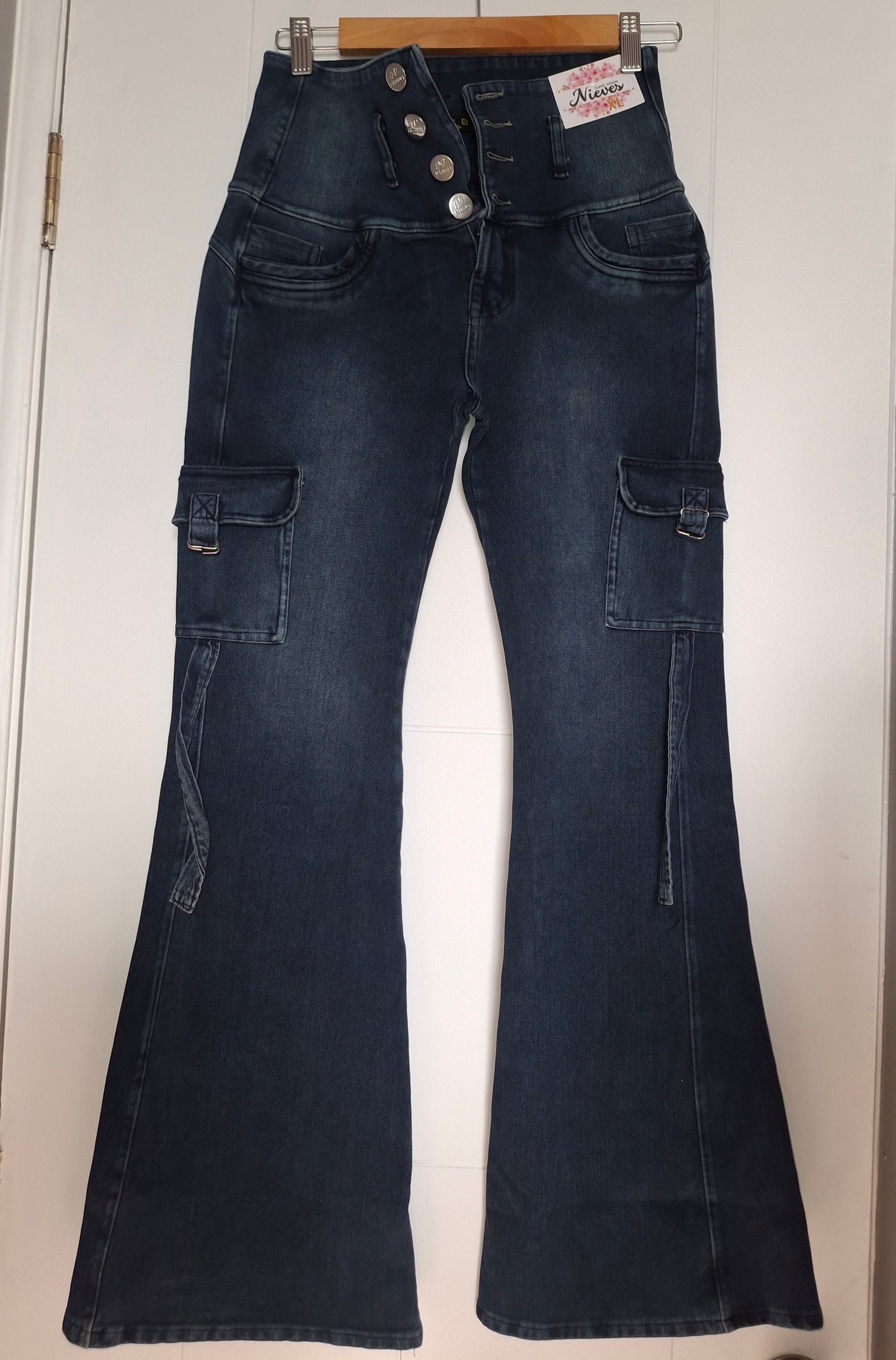 Jeans Fajero Flare CARGO CON BOTONES