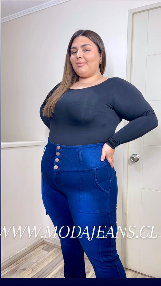 jeans Fajero Cargo recto   Control adbomen   (AMANDA)