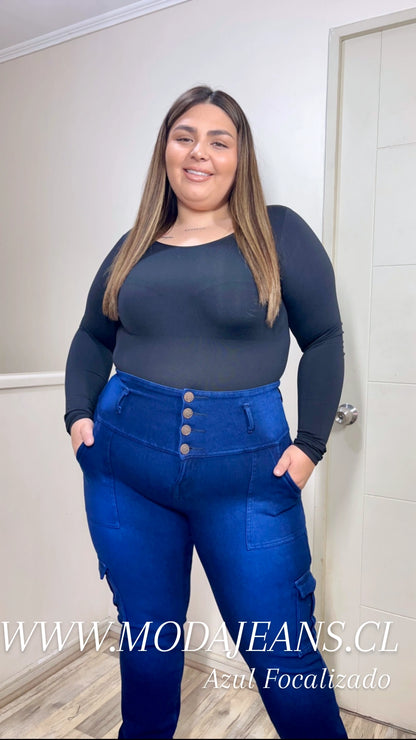 jeans Fajero Cargo recto   Control adbomen   (AMANDA)