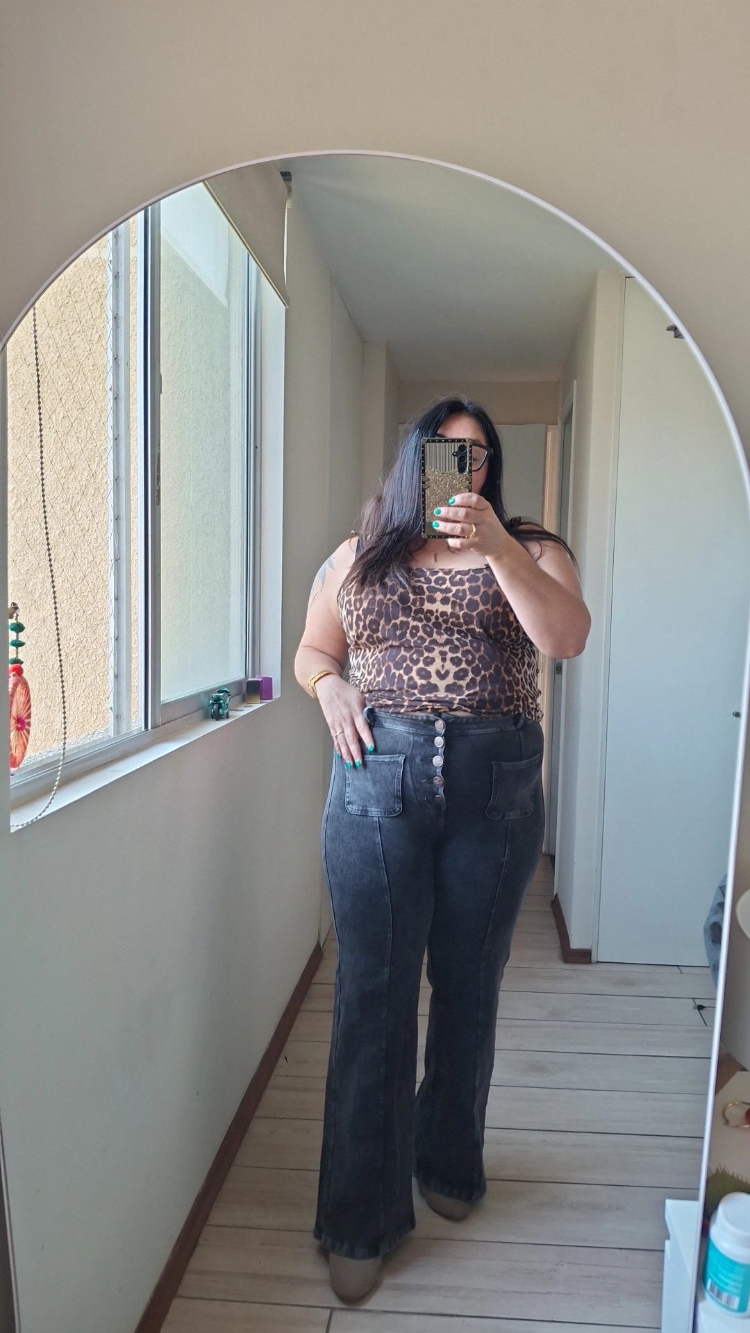 Wide leg  con Botones  Jeans Fajero