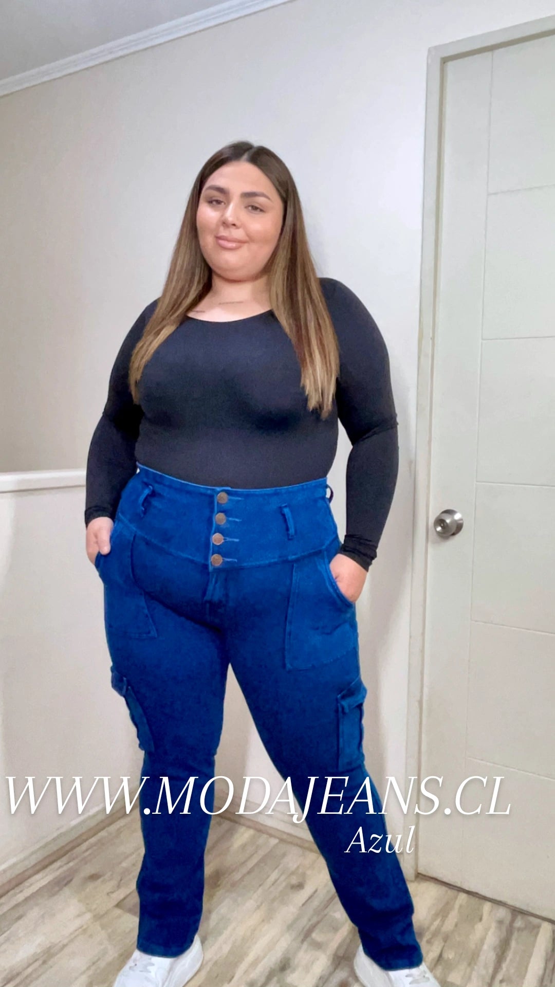 jeans Fajero Cargo recto   Control adbomen   (AMANDA)