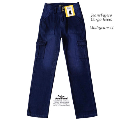JEANS FAJERO: CARGO RECTO CON BOTONES Talla