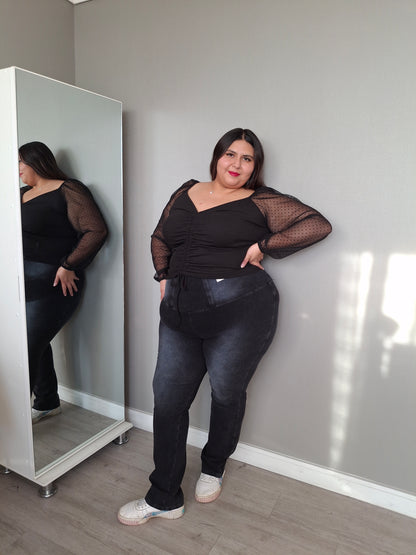 JEANS FAJERO VIRAL: RECTO  SIN BOTONES Talla L  XL XXL(44 hasta la 58)