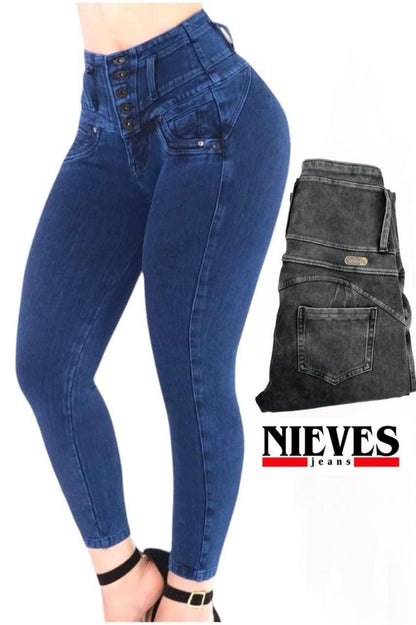 Jeans fajero pitillo cinco botones