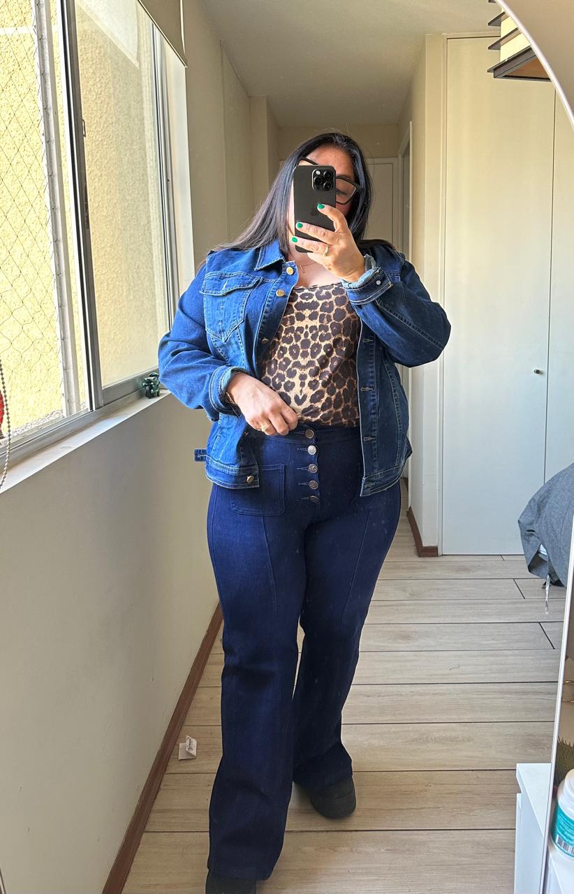Wide leg  con Botones  Jeans Fajero